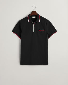 GANT Piqué Poloshirt mit Randstreifen (2013042) black