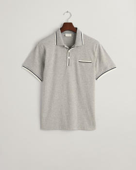 GANT Piqué Poloshirt mit Randstreifen (2013042) grey melange