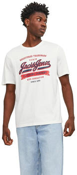 Jack & Jones Logo 2 Col Short Sleeve O Neck T-Shirt (12246690) cloud dancer