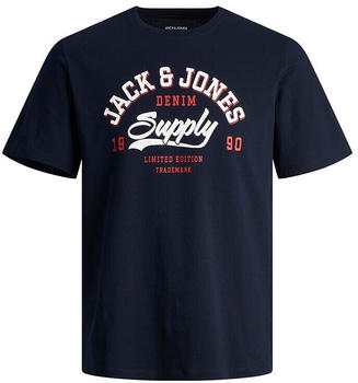 Jack & Jones Logo 2 Col Short Sleeve O Neck T-Shirt (12246690) navy blazer