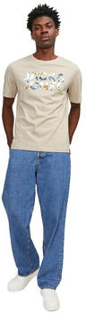 Jack & Jones Jeff Corp Logo Short Sleeve O Neck T-Shirt (12250683) moonbeam/detail flower