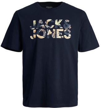 Jack & Jones Jeff Corp Logo Short Sleeve O Neck T-Shirt (12250683) navy blazer/detail flower