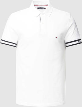 Tommy Hilfiger Monotype Logo Cuff Slim Fit Polo (MW0MW34737) white