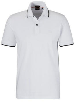 Hugo Boss Slim-Fit Poloshirt aus gewaschenem elastischem Baumwoll-Piqué (50507699) weiß