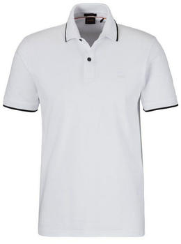 Hugo Boss Slim-Fit Poloshirt aus gewaschenem elastischem Baumwoll-Piqu&eacute; (50507699) wei&szlig;