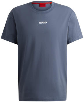 Hugo Pyjama-Shirt aus Stretch-Baumwolle mit Logo-Print (50518646) blau