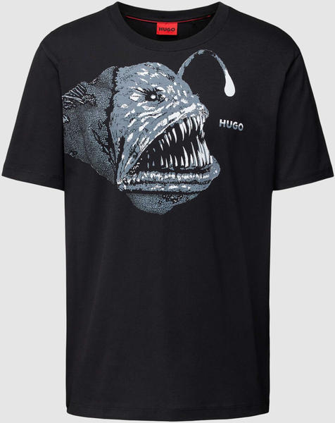 Hugo Regular-Fit T-Shirt aus Baumwoll-Jersey mit saisonalem Artwork (50513812) schwarz