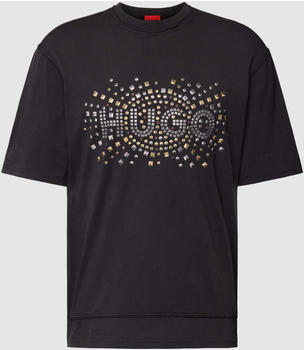 Hugo T-Shirt aus Baumwoll-Jersey mit Artwork in Nieten-Optik (50504534) schwarz