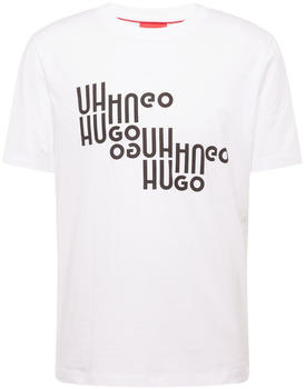 Hugo T-Shirt aus Baumwoll-Jersey mit saisonalem Logo-Print (50504936) weiß