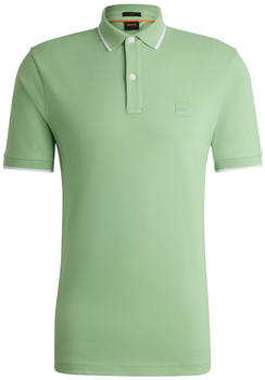 Hugo Boss Slim-Fit Poloshirt aus gewaschenem elastischem Baumwoll-Piqué (50507699) grün