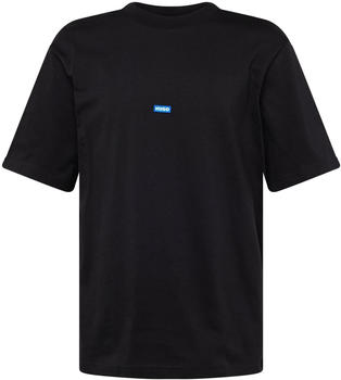 Hugo T-Shirt aus Baumwoll-Jersey mit blauem Logo-Patch (50509991) schwarz