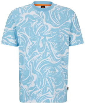 Hugo Boss Relaxed-Fit T-Shirt aus Baumwoll-Jersey mit Wellen-Print (50511251) blau
