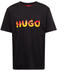 Hugo T-Shirt aus Baumwoll-Jersey mit gepufftem Flammen-Logo (50504542) schwarz