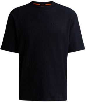 Hugo Boss Relaxed-Fit T-Shirt aus Baumwoll-Frottee mit Logo-Detail (50511084) blau