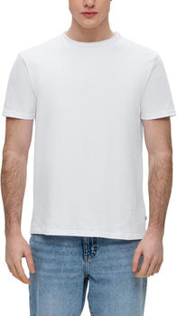 S.Oliver Baumwollshirt mit Flammgarn-Struktur (2141633) weiß