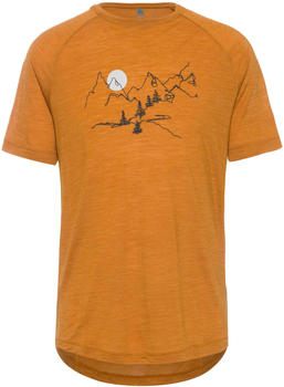 Odlo Ascent Performance Wool 130 T-Shirt mit Landschaftsprint honey ginger melange
