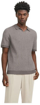 Jack & Jones Bani Knit Split Short Sleeve Polo grey (12252231-Falcon/DetailTwistedWMoonbeam)