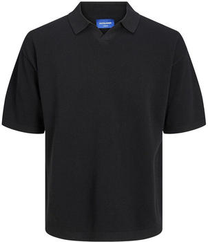 Jack & Jones Linen Knit Short Sleeve Polo (12252748) black