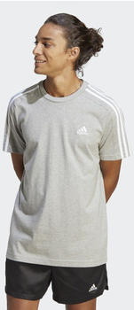 Adidas Essentials Single Jersey 3-Stripes T-Shirt medium grey heather/white (IC9337)