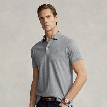 Polo Ralph Lauren Custom-Slim-Fit Baumwoll-Poloshirt grey (655291)