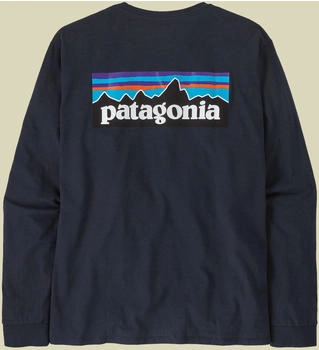 Patagonia Men's Long-Sleeved P-6 Logo Responsibili-Tee new navy