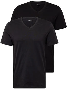 S.Oliver Basic-T-Shirt aus Baumwolle im 2er-Pack (2155022) schwarz