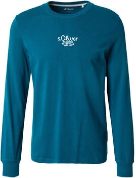 S.Oliver Langarmshirt mit Logo-Stickerei (2156480) blau