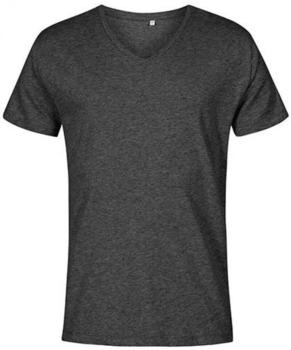 Promodoro V-Neck T-Shirt gekämmte Baumwolle heather schwarz