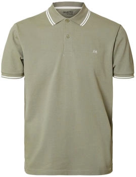 Selected Poloshirt kurzarm Bio-Baumwolle 190926 vetiver