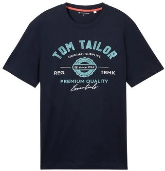 Tom Tailor T-Shirt Logo-Print dark blue