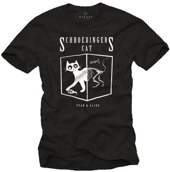 MAKAYA Schrödingers Katze T-Shirt schwarz