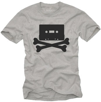 MAKAYA Kassette Musiker T-Shirt grau schwarz
