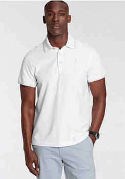 Delmao Poloshirt Kurzarm lockere Passform wei&szlig;
