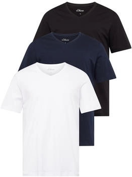 S.Oliver Baumwollshirt im 3er-Pack (2155030) blau/schwarz/weiß