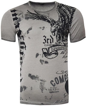 Rusty Neal T-Shirt Adler-Print anthrazit