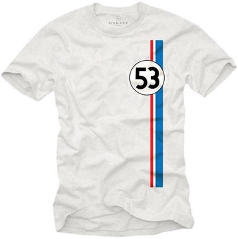 MAKAYA Print-Shirt Tuning Motiv retro vintage Auto weiß