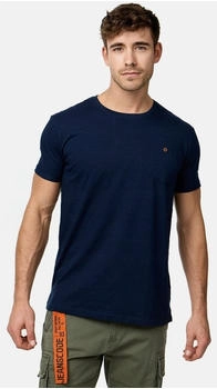Indicode INJon T-Shirt Brusttasche navy