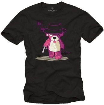 MAKAYA Teddy T-Shirt schwarz