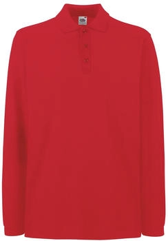 Fruit of the Loom Piqué Polo langarm rot