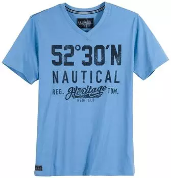 Redfield Print-Shirt V-Neck 30'N himmelblau