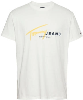 Tommy Hilfiger T-Shirt mit Graffiti-Signatur-Logo (DM0DM20817) ecru