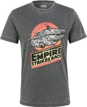 Recovered T-Shirt Empire Strikes Back Millenium Falcon grau