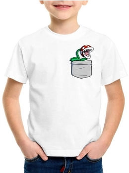 style3 Piranha Pflanze Brusttasche T-Shirt weiß