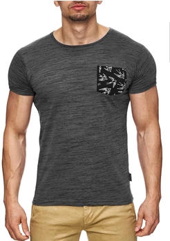 Indicode T-Shirt 'Blaine' dunkelgrau