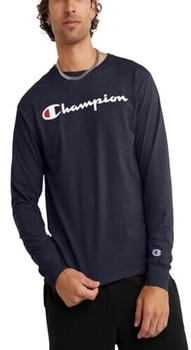 Champion Klassisches langärmeliges Grafik T-Shirt navy