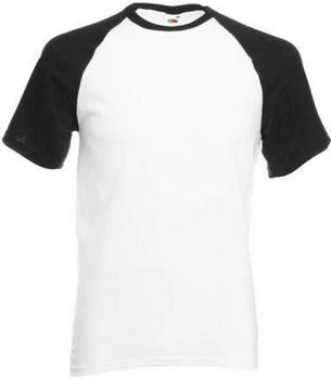 Fruit of the Loom Rundhalsshirt Shortsleeve Baseball weiß schwarz