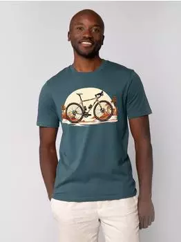 watapparel T-Shirt 'Gravelbike' ecru petrol dunkelorange schwarz
