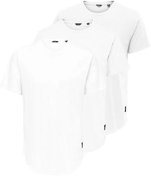 Only & Sons Matt Longy SS Tee 3er-Pack wei&szlig;