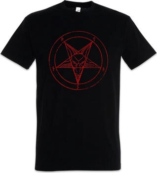 Urban Backwoods Baphomet Pentagram Sign Herren T-Shirt schwarz