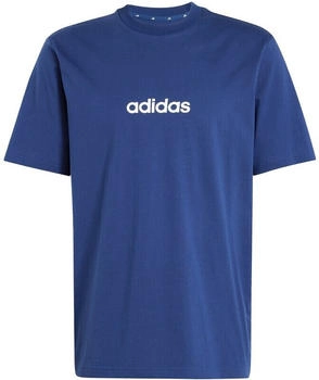 Adidas Essentials Linear Single Jersey T-Shirt JE8999 dunkelblau weiß
